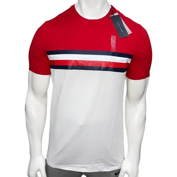 NWT TOMMY HILFIGER MSRP $44.99 MEN'S RED JERSEY SHORT SLEEVE T-SHIRT SIZE L - Picture 1 of 5
